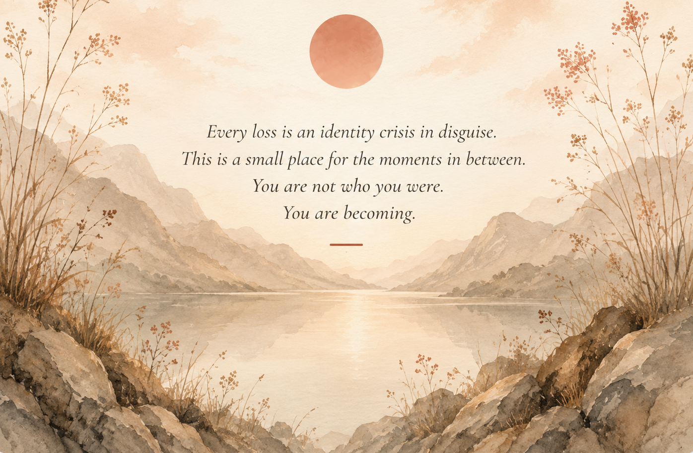 A calm watercolor doorway — The Threshold